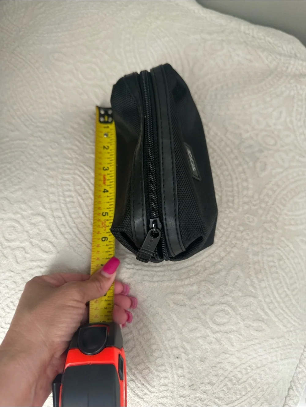 Tumi Black Textured Nylon Small Toiletry Bag!